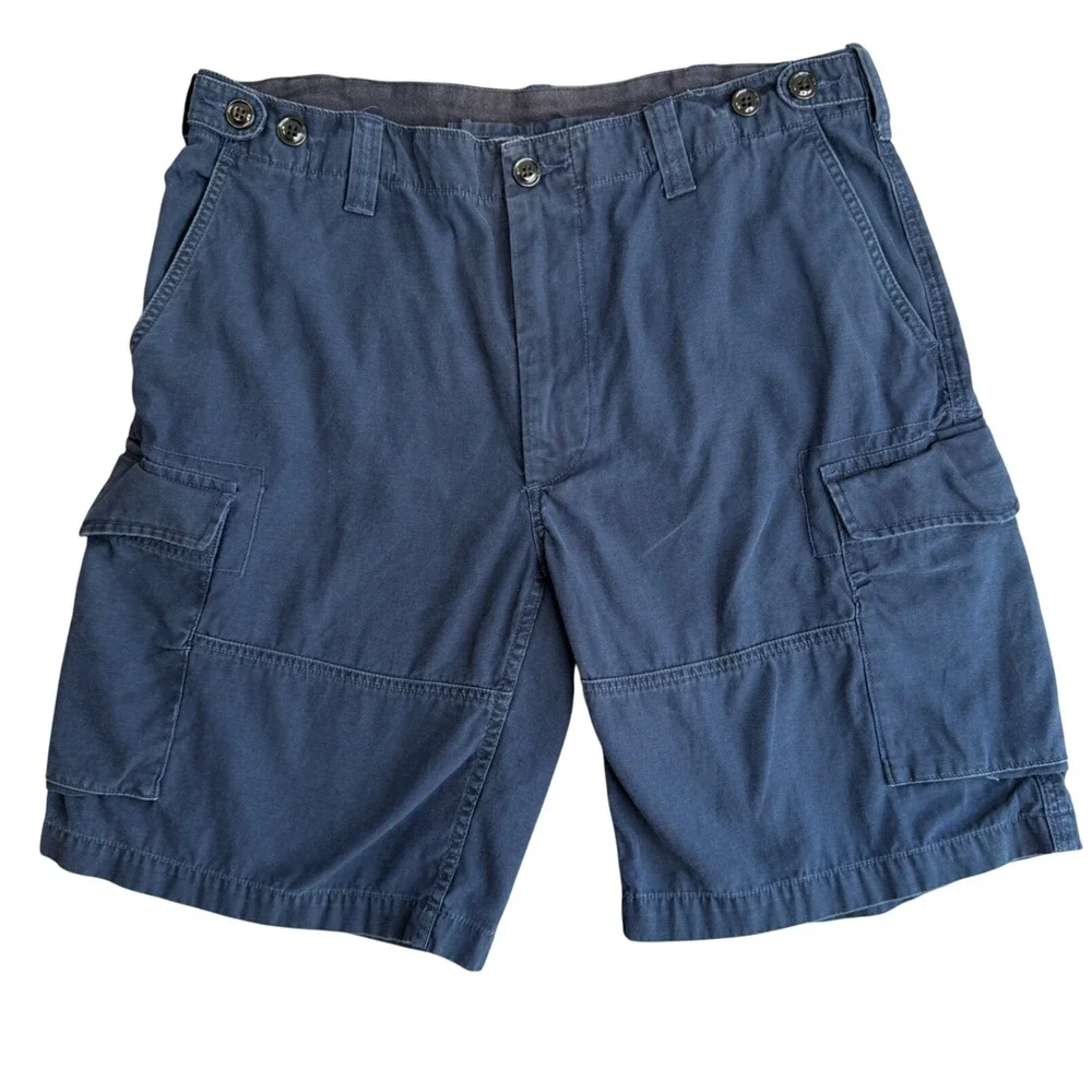 Vintage Polo Ralph Lauren Mens Baggy Cargo Shorts 36 Navy Military 10
